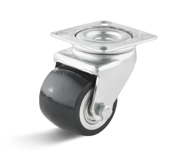 Mini-Schwerlast-Lenkrolle Ø 50mm, Anschraubplatte, Lauffläche aus Polyurethan
