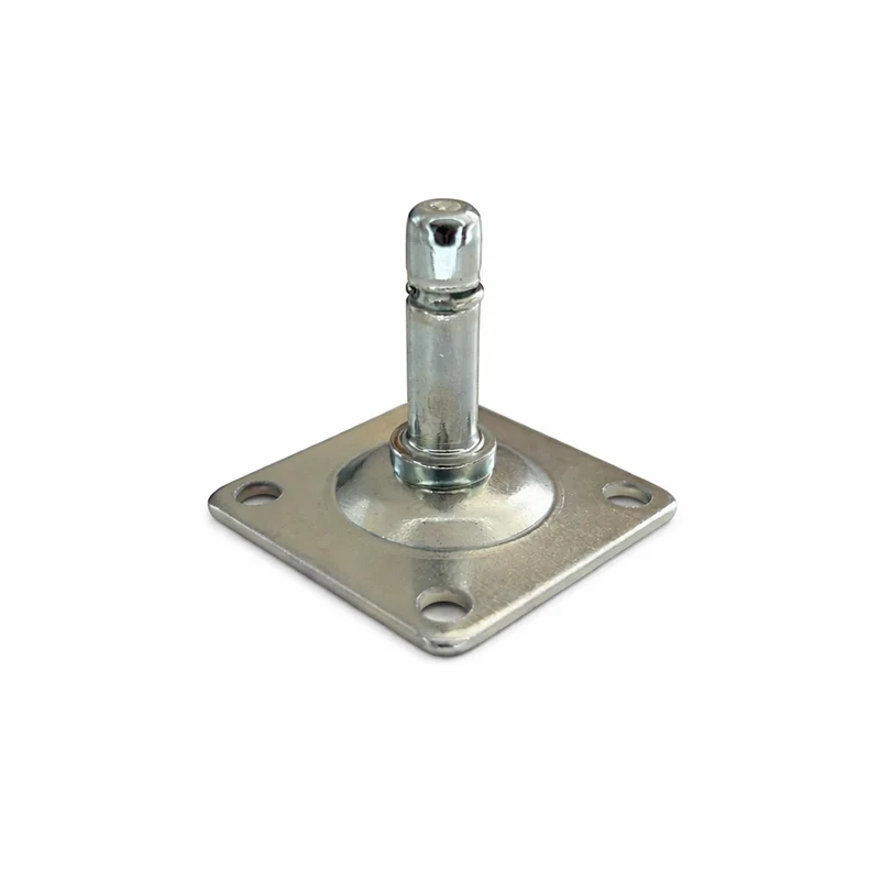 Anschraubplatte 42x42x2,0 mm verzinkt, Stift Ø 8x27 mm mit Klemmring