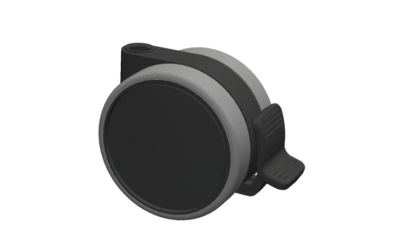 Doppelrolle, Ø 75 mm, schwarz, mit weicher Lauffläche, durchgehender Radachse und leicht bedienbarem Feststeller.