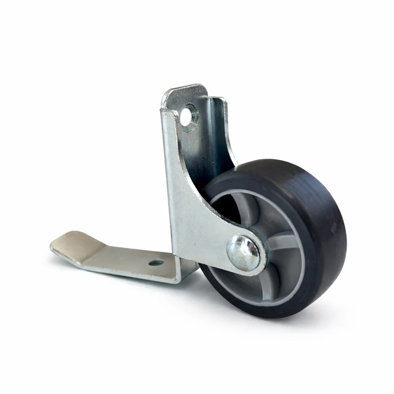 Rolle mit Kippschutz, Rad Ø 50 mm mit weicher Lauffläche, 2 Befestigungsbohrungen