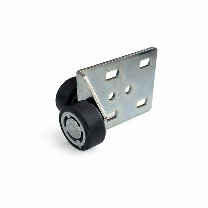 Kopfteilrolle 76x53 mm verzinkt mit 2x Rad Ø 30 mm, weiche Lauffläche