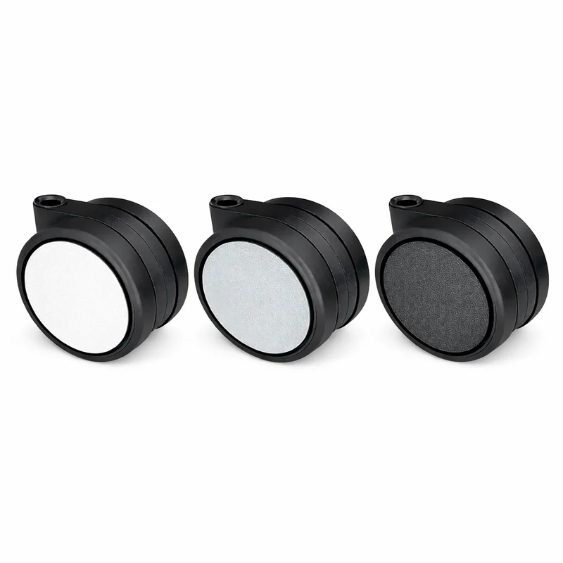 Doppelrolle mit weicher Lauffläche, schwarz und durchgehender Radachse, Ø75mm, schwarz