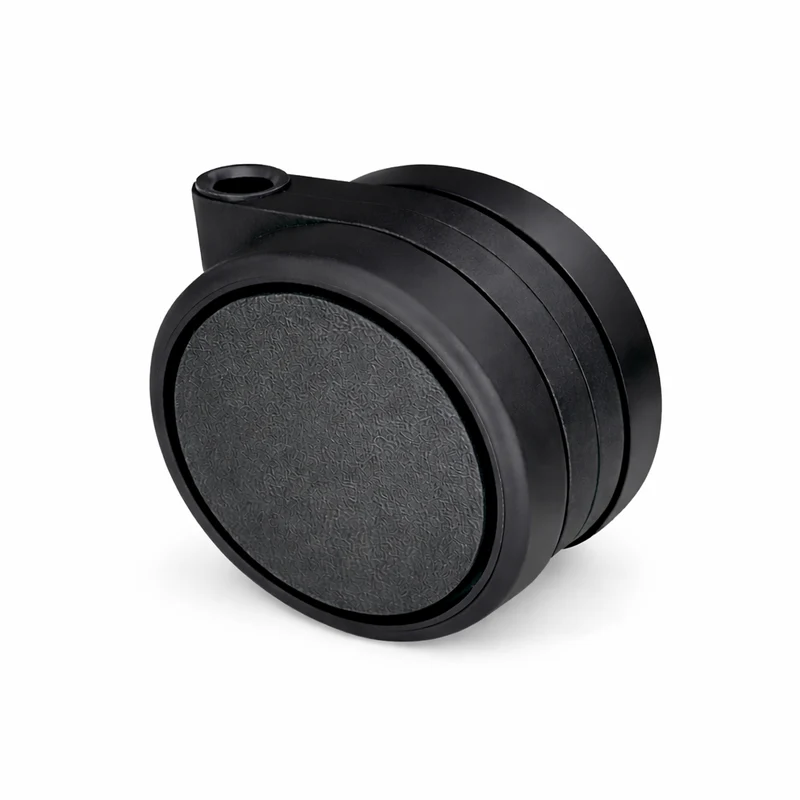 Doppelrolle mit weicher Lauffläche, schwarz und durchgehender Radachse, Ø75mm, schwarz