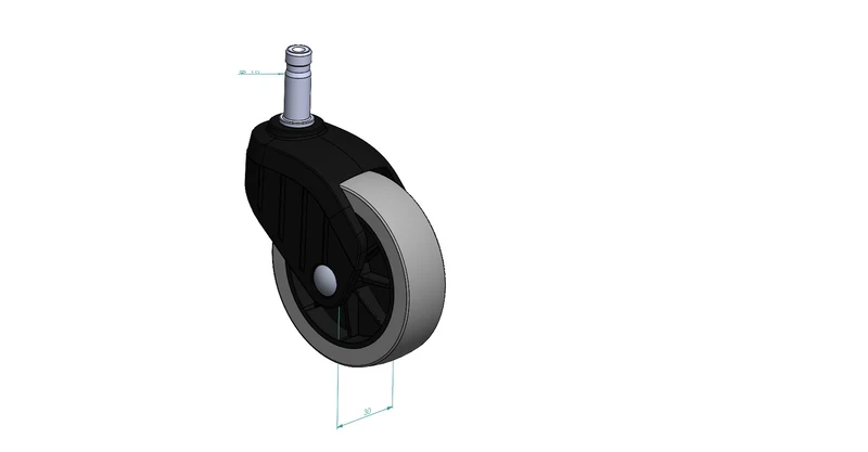 Kärcher Kehrmaschine Ersatzteil: Original Lenkrolle Ø75 mm, Stift Ø10 mm - für S 4 / S 6 & S 4 / S 6 Twin