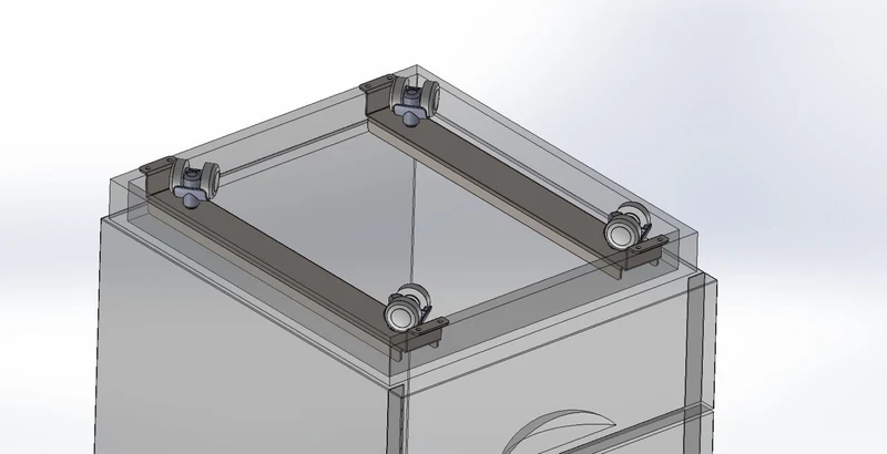 Trägerschiene mit Doppelrollen Ø 35 mm, Containerplatte mit weicher Lauffläche