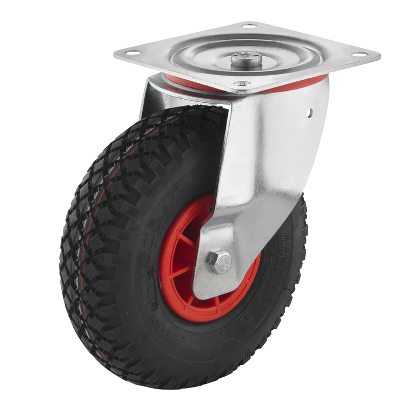 Ø 260 mm, Lenkrolle mit Anschraubplatte, Luftbereifung mit Rollenlager