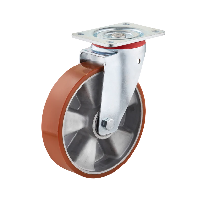 Ø 100 mm, Lenkrolle mit Anschraubplatte, Radkörper aus Aluminium-Druckguss, Abbildung ähnlich