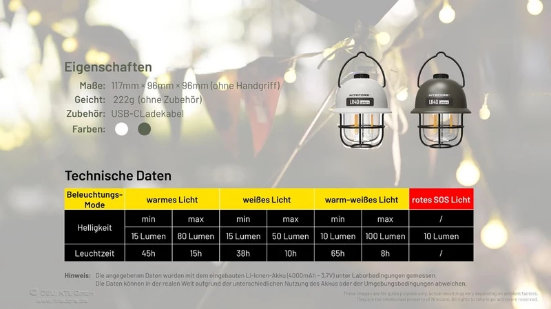 LR40 - Campinglaterne - 100 Lumen