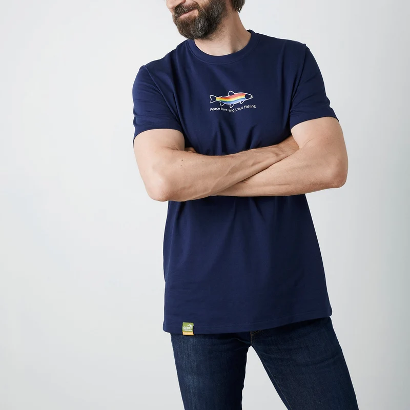 Organic Tee Peace Trout Navi