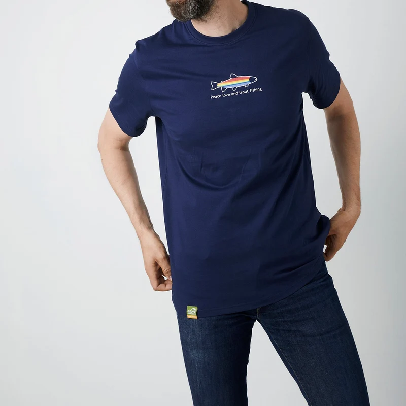 Organic Tee Peace Trout Navi