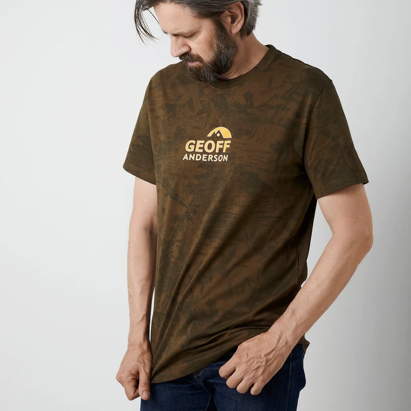 Organic Tee Orange Chest Leaf