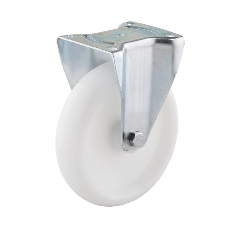 Ø 150 mm, Bockrolle mit Anschraubplatte, Radkörper aus Polyamid 6 mit Gleitlager