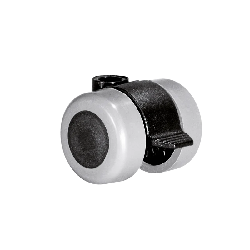Doppelrolle Ø 35 mm mit weicher Lauffläche grau und Feststeller