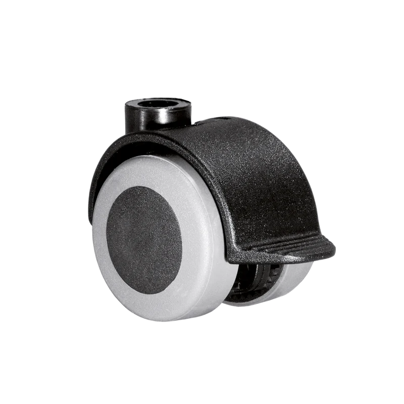 Doppelrolle Ø 40 mm mit weicher Lauffläche grau und Feststeller