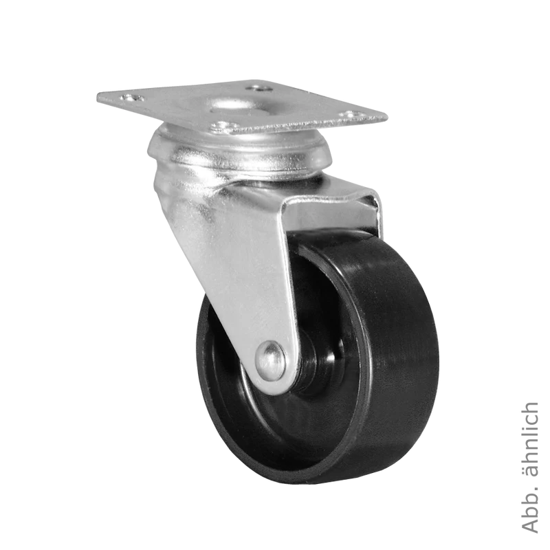 Ø 100 mm Apparaterolle mit harter Lauffläche, Anschraubplatte 60x60 mm
