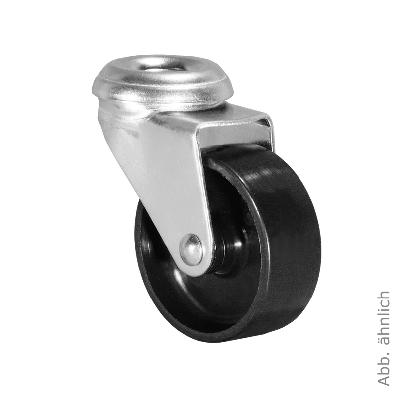 Ø 50 mm Apparaterolle mit harter Lauffläche, Rückenloch Ø 8,2 mm