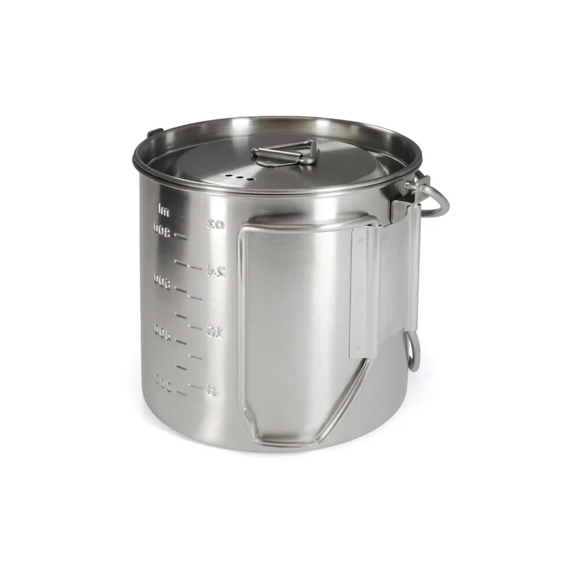 Edelstahl Camping Topf 2 in 1