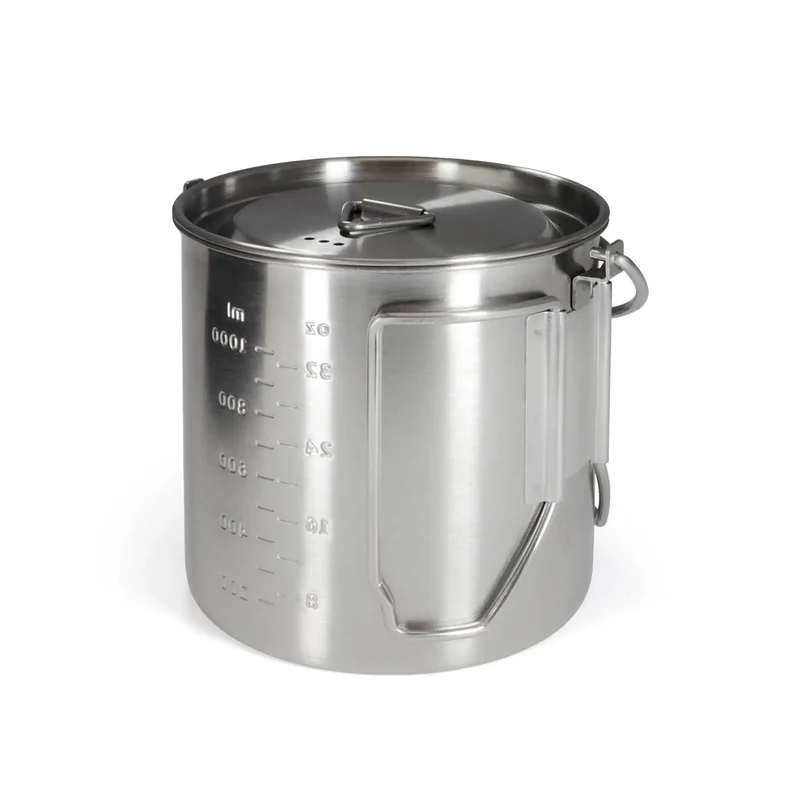 Edelstahl Camping Topf 2 in 1