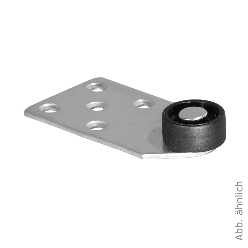 Kopfteilrolle 101x53 mm verzinkt mit Rolle Ø 30 mm, harte Lauffläche