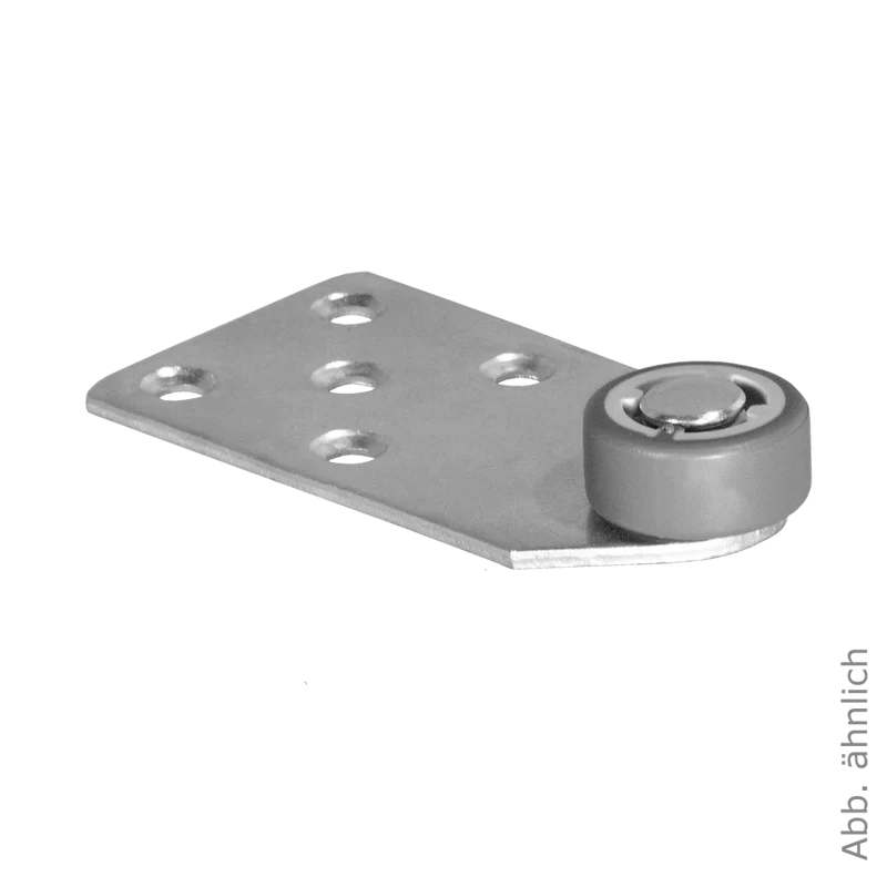 Kopfteilrolle 101x53 mm verzinkt mit Rolle Ø 40 mm, weiche Lauffläche