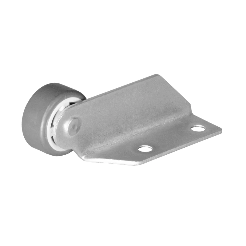 Winkel 22x50 mm verzinkt mit Rolle Ø 030 mm, weiche Lauffläche, Ausführung links