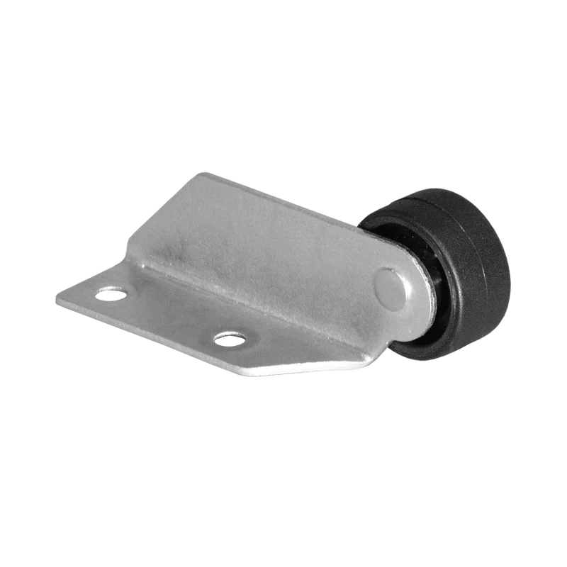 Winkel 22x50 mm verzinkt mit Rolle Ø 030 mm, harte Lauffläche, Ausführung rechts
