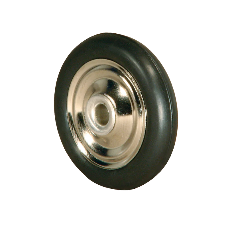 Diskusrad Ø 38 mm vernickelt, Kunststoffring schwarz
