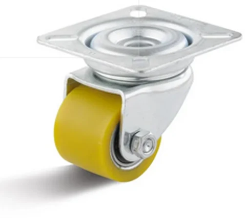 Mini-Schwerlast-Lenkrolle Ø 35 mm mit Anschraubplatte, Lauffläche aus Polyurethan