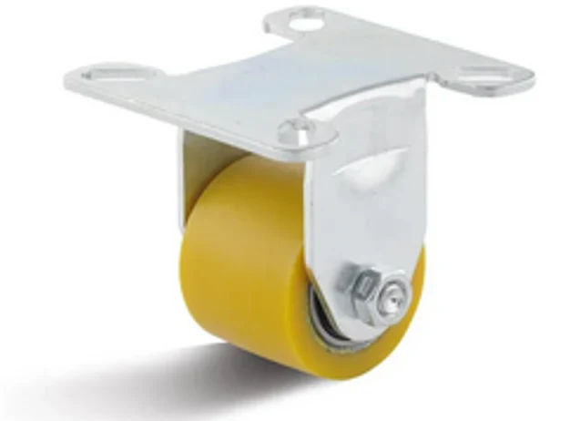 Mini-Schwerlast-Bockrolle Ø 35 mm mit Anschraubplatte, Lauffläche aus Polyurethan