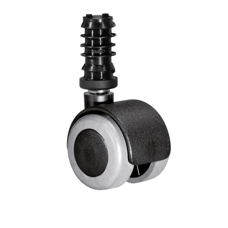Doppelrolle Ø 40 mm mit weicher Lauffläche grau, Befestigungshülse Ø 13x37 mm