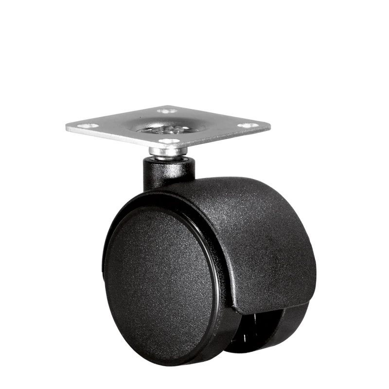 Doppelrolle Ø 50 mm mit harter Lauffläche, Anschraubplatte 40x40 mm