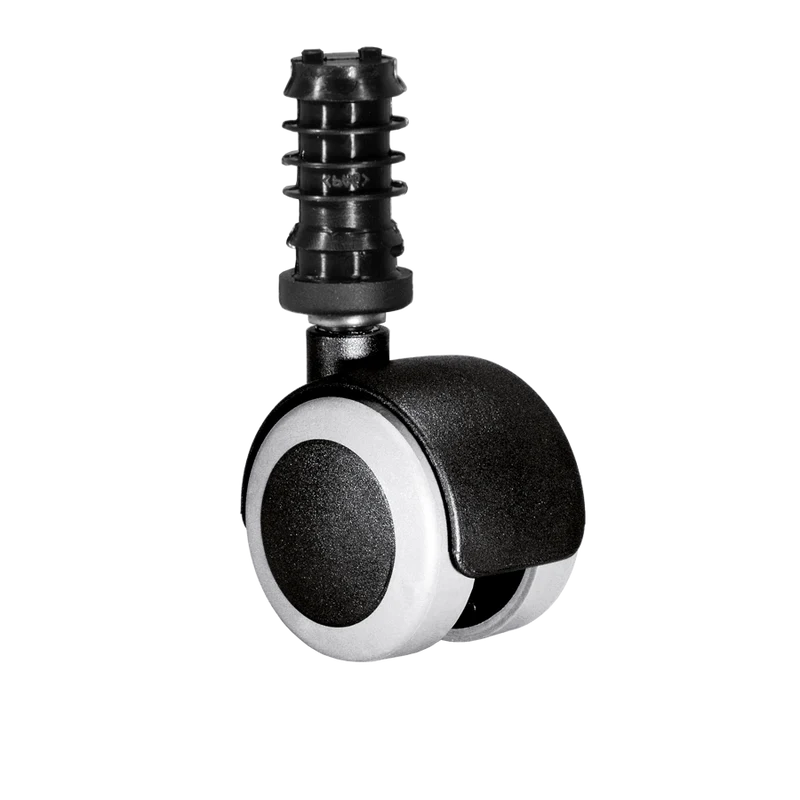 Doppelrolle Ø 50 mm mit weicher Lauffläche grau, Klemmringstift Ø 8x58 mm, Befestigungshülse Ø 13x37 mm