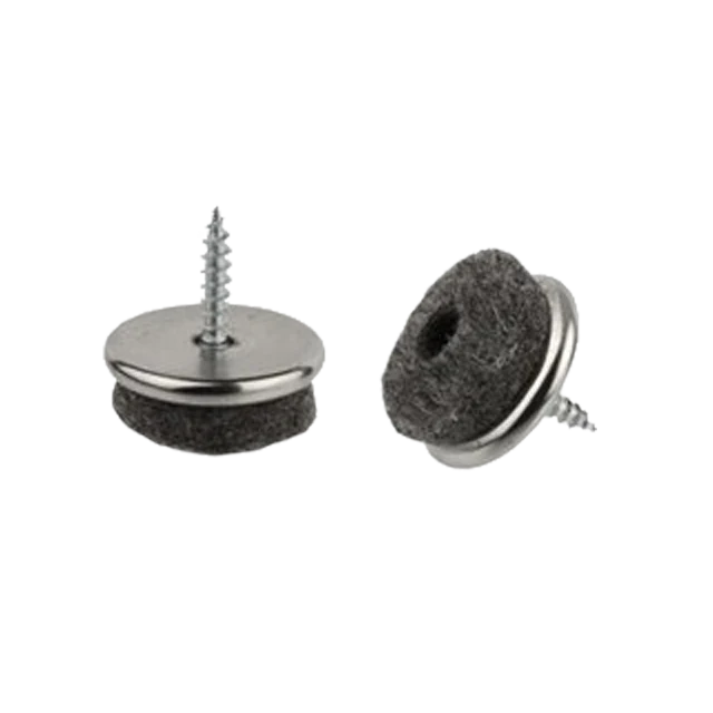 Filzgleiter Ø 30 mm grau/vernickelt, inkl. Schraube 3,5x16 mm, Bauhöhe 10 mm