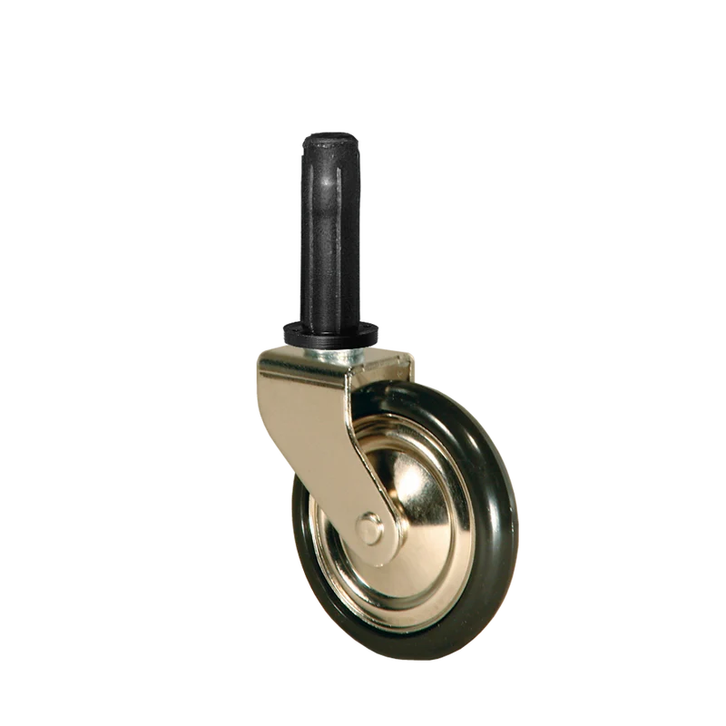Teewagenrolle Ø 50 mm vernickelt, Stift Ø 7x32 mm, Befestigungshülse Ø 10x37 mm