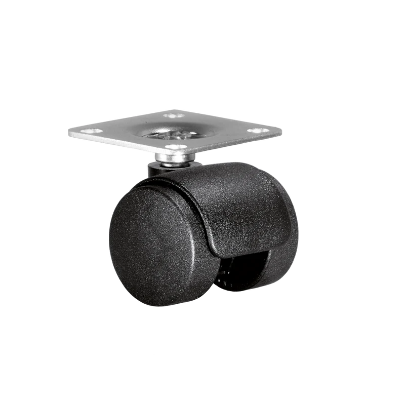 Doppelrolle Ø 35 mm mit harter Lauffläche, Anschraubplatte 40x40 mm