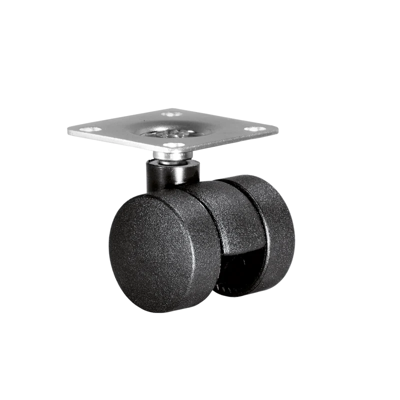 Doppelrolle Ø 35 mm mit harter Lauffläche, Anschraubplatte 40x40 mm