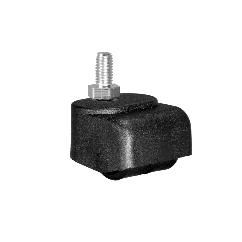 Walzenrolle Ø 25 mm mit harter Lauffläche, Doppelbereifung, Gewindestift M10x15 mm