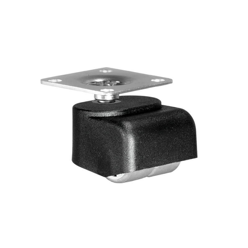 Walzenrolle Ø 25 mm mit weicher Lauffläche, Doppelbereifung, Anschraubplatte 40x40 mm