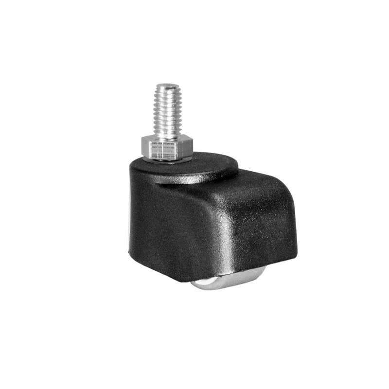 Walzenrolle Ø 25 mm mit weicher Lauffläche, Gewindestift M10x15 mm