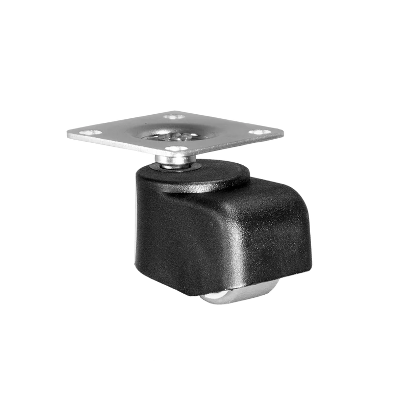Walzenrolle Ø 25 mm mit weicher Lauffläche, Anschraubplatte 40x40 mm