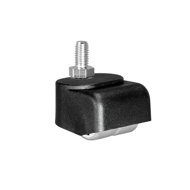 Walzenrolle Ø 25 mm mit weicher Lauffläche, Doppelbereifung, Gewindestift M8x15 mm