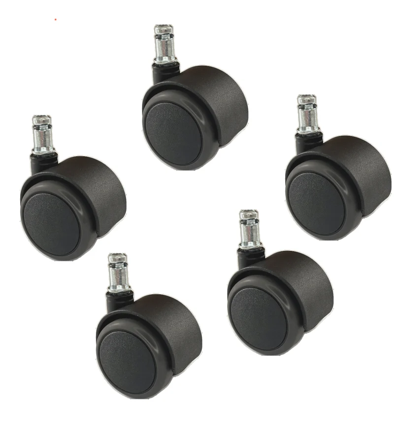 Satz Bürostuhlrollen Ø 50 mm, Stift Ø 10 mm – 5 Stück im Set