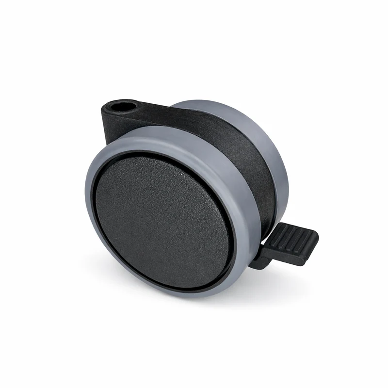 Doppelrolle Ø 75 mm in schwarz | Feststeller & durchgehende Radachse