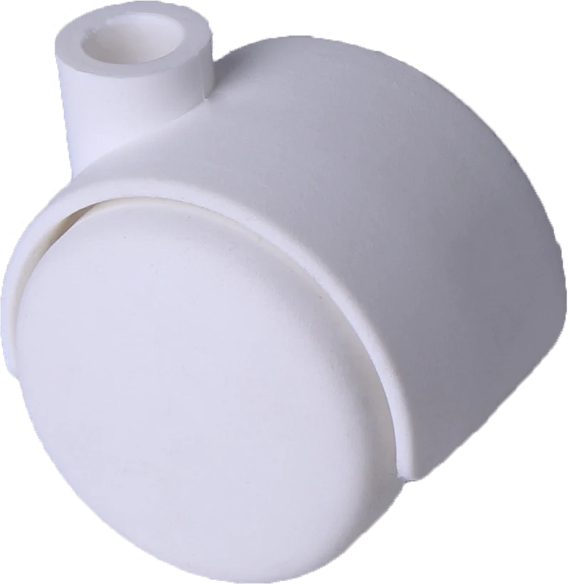 Doppelrolle Ø 40 mm mit harter Lauffläche, Bohrung 8mm, weiss