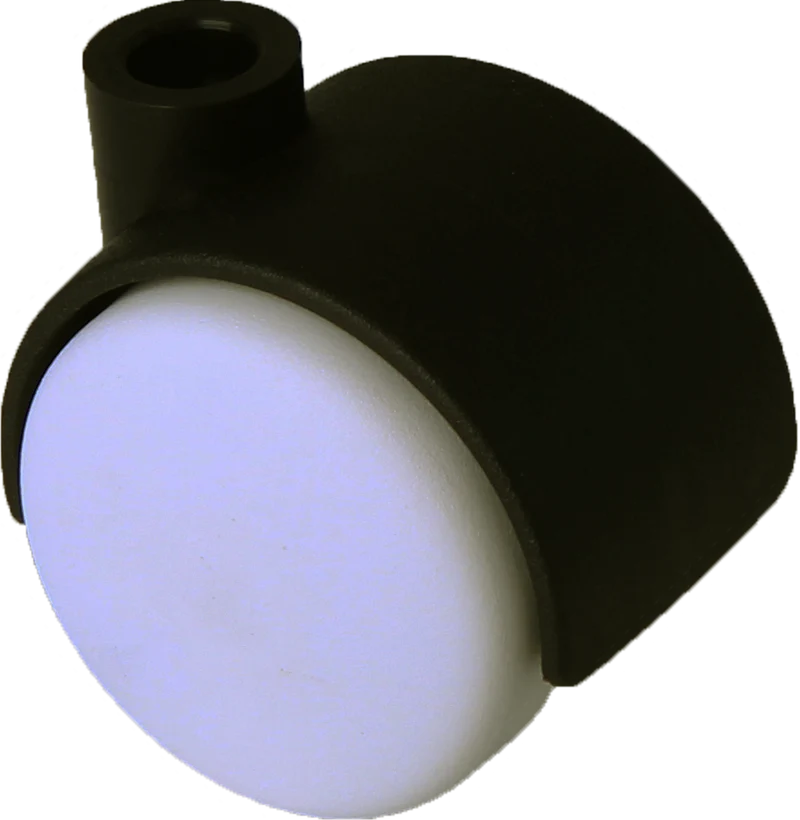Doppelrolle Ø 40 mm mit harter Lauffläche, Bohrung 8mm, schwarz-weiss