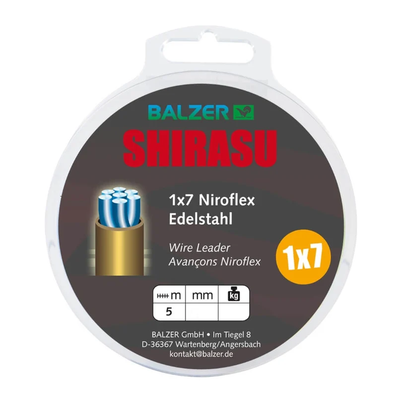 Shirasu 1x7 Stahlvorfach (unbeschichtet) / 5 m