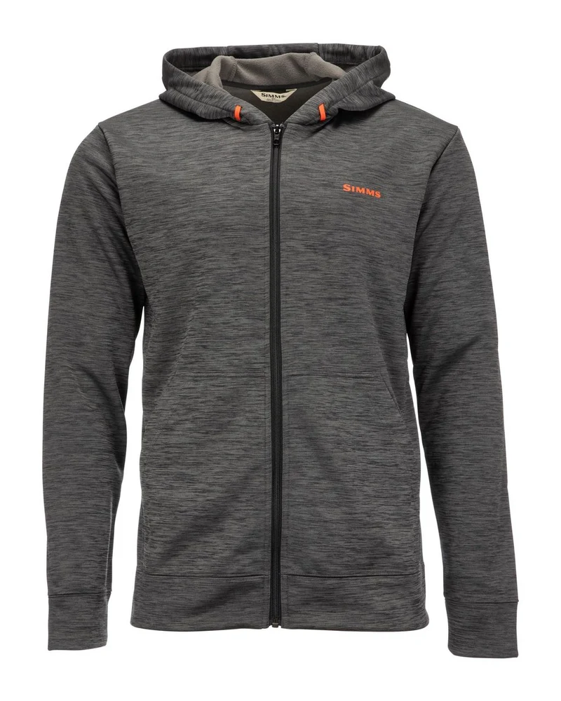 Simms Challenger Kapuzenpullover mit durchgehendem Reißverschluss – Carbon