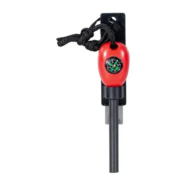 Feuerstarter mit Zündstein und Kompass