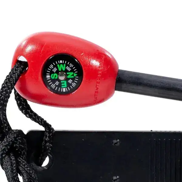 Feuerstarter mit Zündstein und Kompass