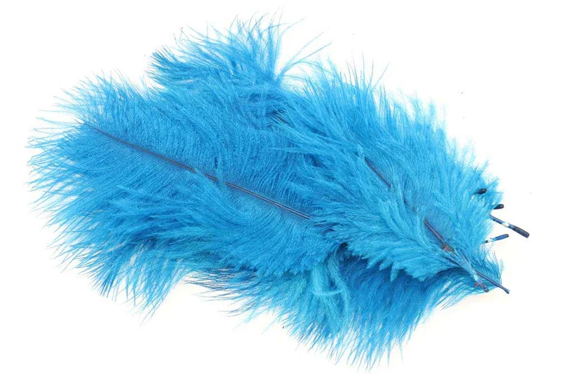Mikro-Straußenfedern - Eisvogelblau